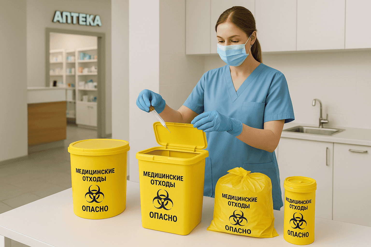 Утилизация медицинских отходов в малом бизнесе клиники и аптеки
