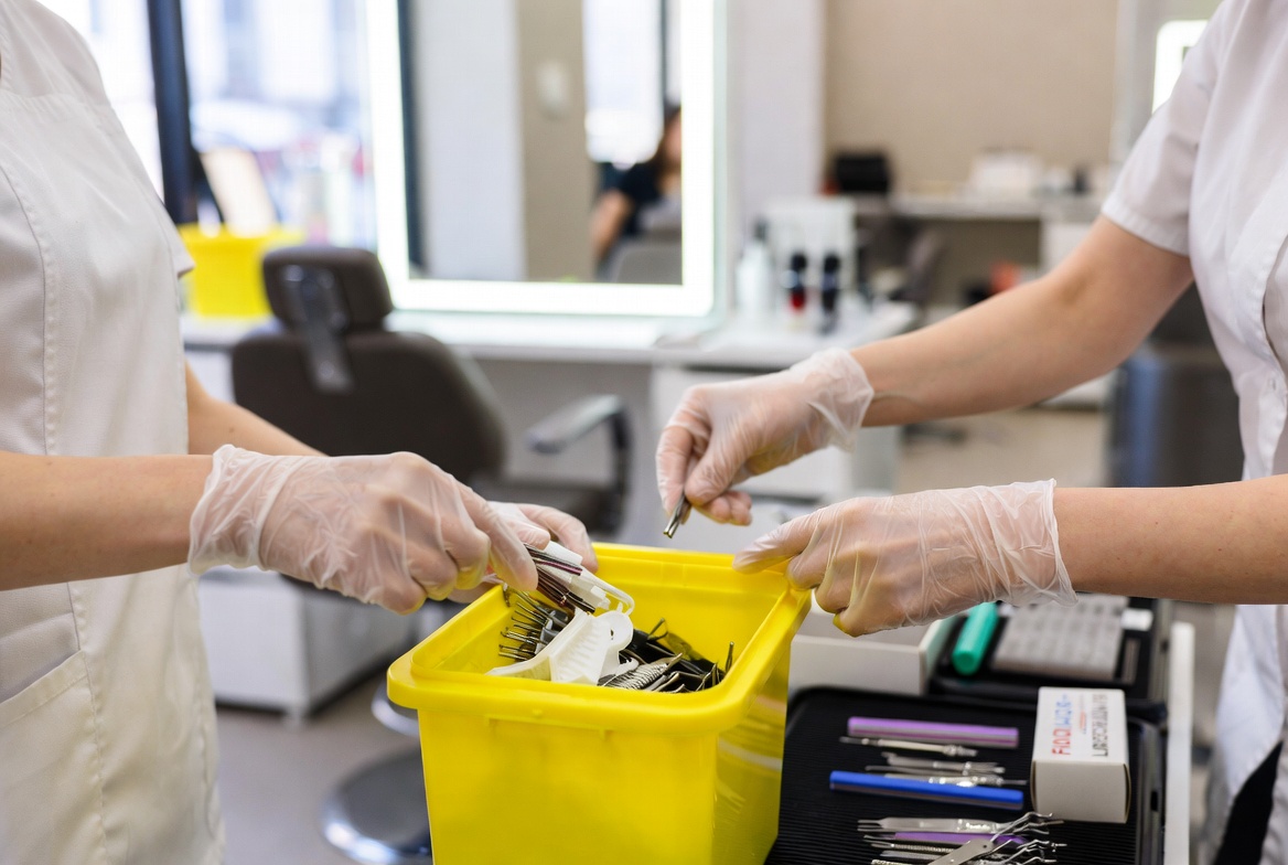 Утилизация в индустрии красоты: как салонам красоты и барбершопам правильно избавляться от ламп, химикатов и острых инструментов (отходы класса Б)